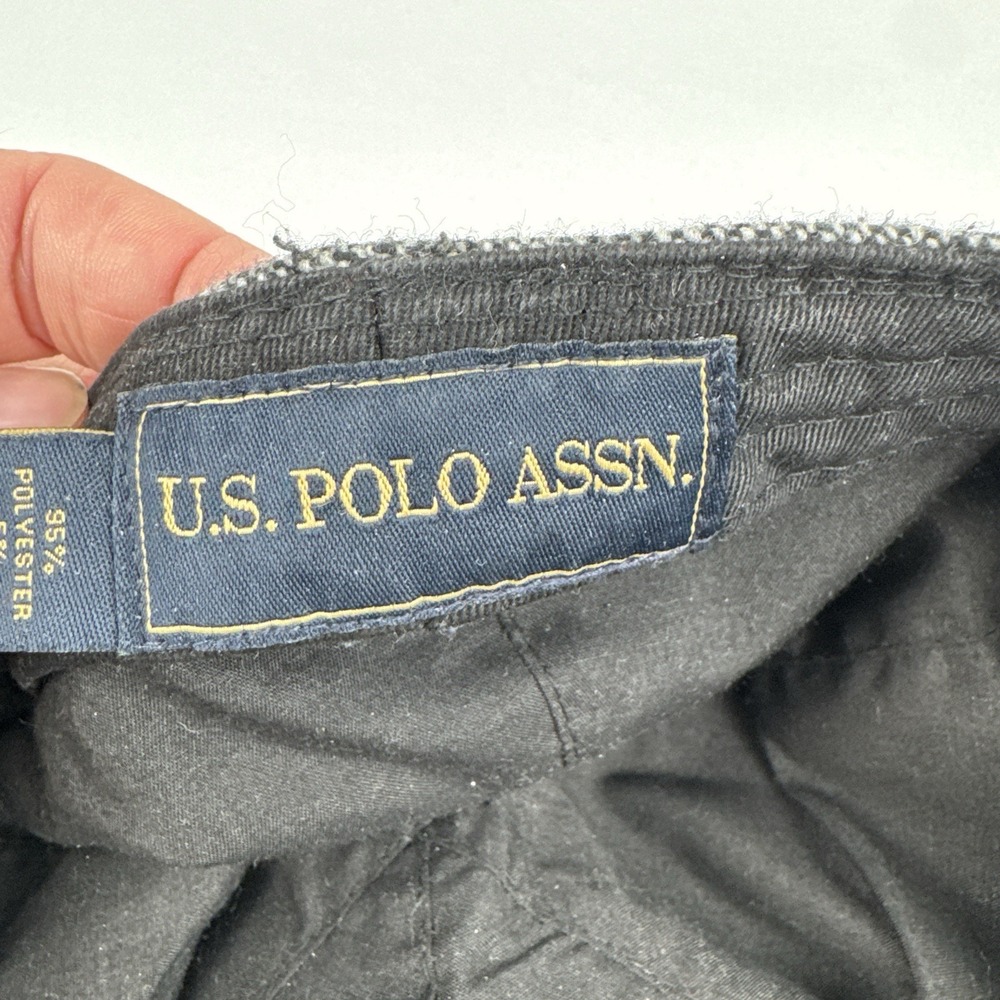 U.S. Polo Assn Gray Tweed Ivy Newsboy Driver Flat Cap Hat S/M - Picture 7 of 9